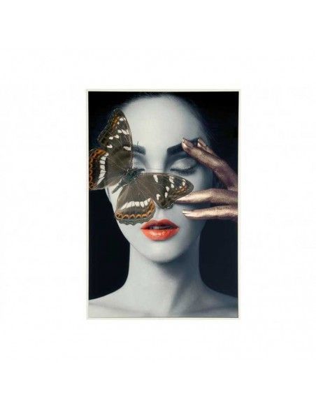 CUADRO MUJER CON MARIPOSA  90x60