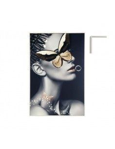 CUADRO MUJER CON MANO EN LA  MARIPOSA  90x60 2