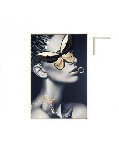 CUADRO MUJER CON MANO EN LA  MARIPOSA  90x60