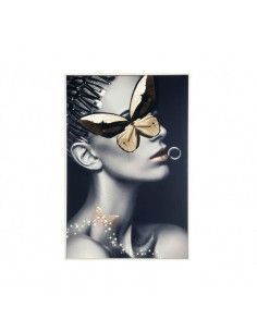 CUADRO MUJER CON MANO EN LA  MARIPOSA  90x60