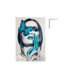 CUADRO MUJER MARIPOSA AZUL 120X80 2
