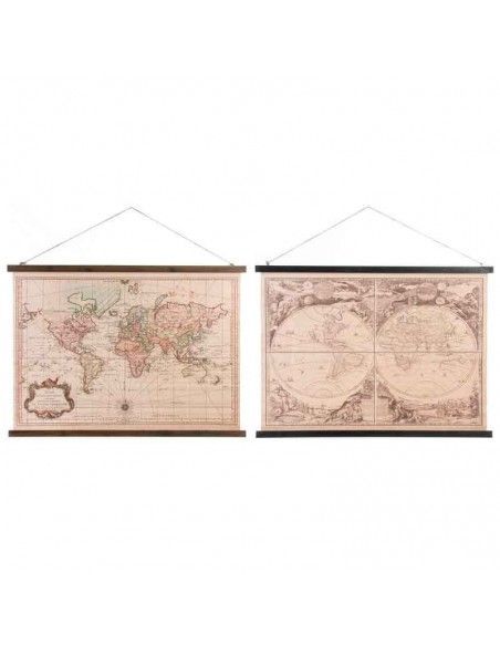 CUADRO SET DE DOS  MAPAMUNDI 65x105