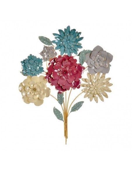 DECORATIVO PARED METAL FLORES 84x68.5