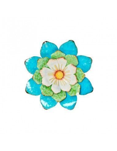 DECORATIVO PARED FLOR AZUL 49.5x49.5