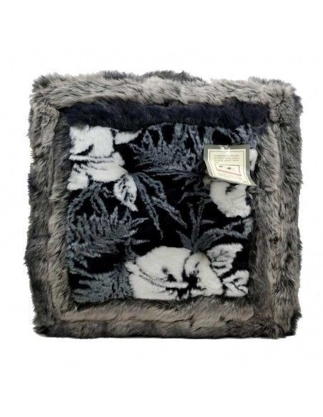 COJIN NEGRO FLOR BLANCA
