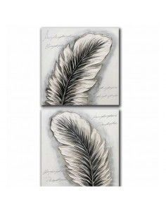 CUADRO PLUMAS SET DE DOS 80x80