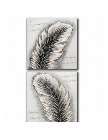 CUADRO PLUMAS SET DE DOS 80x80