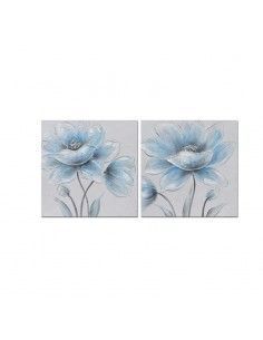 CUADRO LIENZO DE FLOR SET DE DOS 50x50