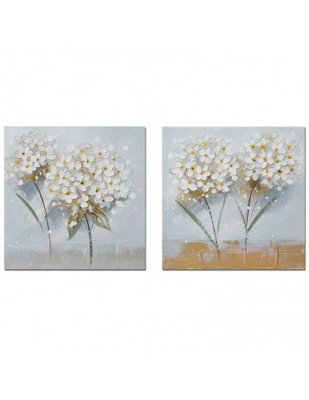 CUADRO FLORES SET DE DOS 50x50