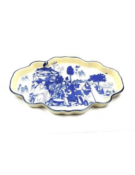 BANDEJA - CENTRO DE MESA DE PORCELANA 36X25
