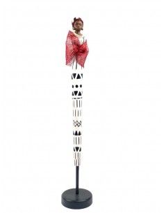 FIGURA MADERA DE MUJER AFRICANA 56x10