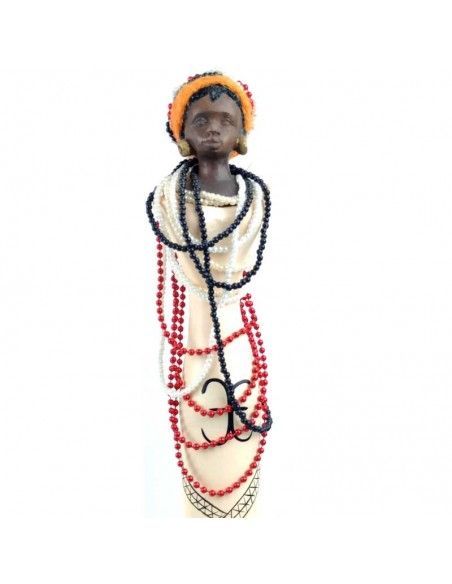 FIGURA MADERA DE MUJER AFRICANA 56x10