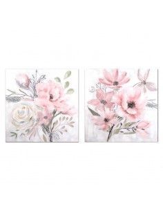 CUADRO FLOR ROSA BARATO 80x80
