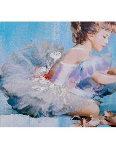 SET CUADROS LIENZO NIÑAS BAILARINA 80x80