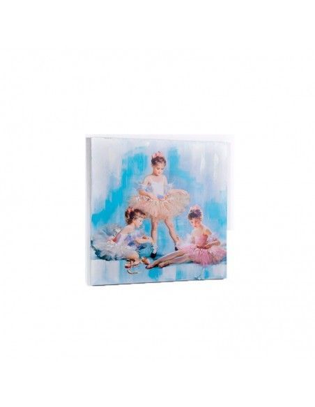 SET CUADROS LIENZO NIÑAS BAILARINA 80x80