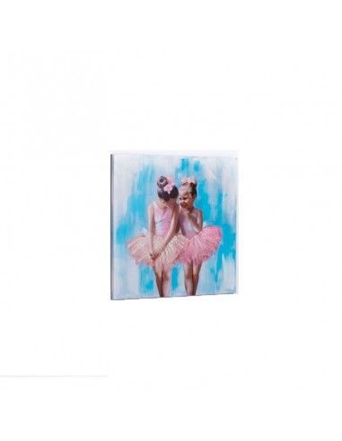 SET CUADROS LIENZO NIÑAS BAILARINA 80x80
