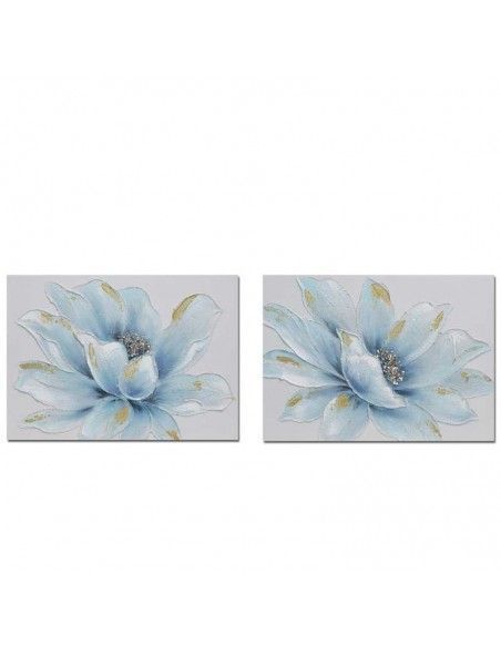 CUADRO LIENZO DE FLOR SET DE DOS 50x70
