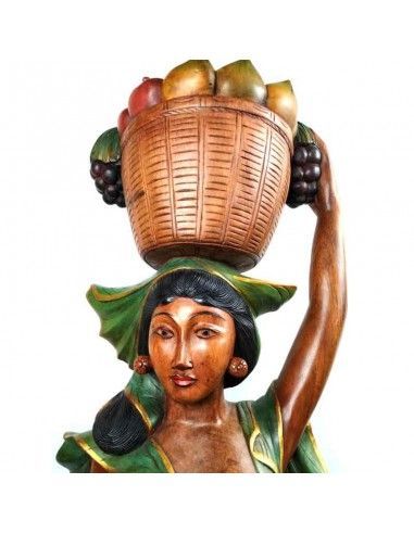 FIGURA DE MUJER EN MADERA DE TECA 155x50