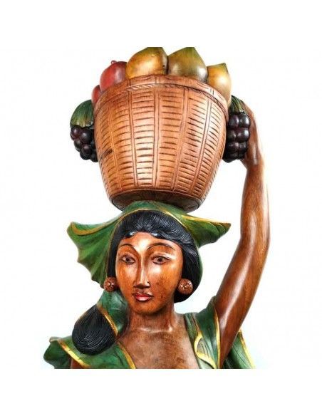 FIGURA DE MUJER EN MADERA DE TECA 155x50