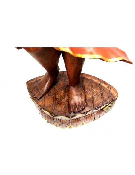 FIGURA DE MUJER EN MADERA DE TECA 155x50