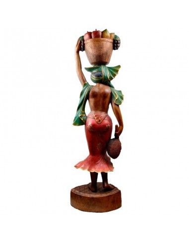 FIGURA DE MUJER EN MADERA DE TECA 155x50