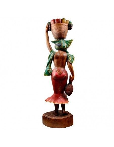 FIGURA DE MUJER EN MADERA DE TECA 155x50
