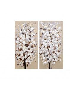 CUADRO FLOR ALMENDRO SET DE DOS 120x60
