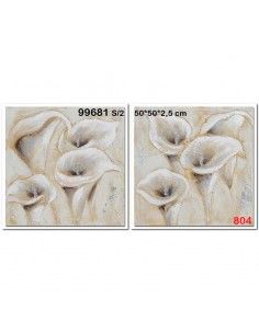 CUADRO FLOR CALA SET DE DOS 50x50