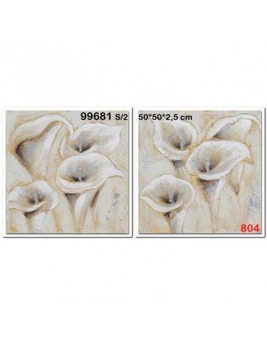 CUADRO FLOR CALA SET DE DOS 50x50