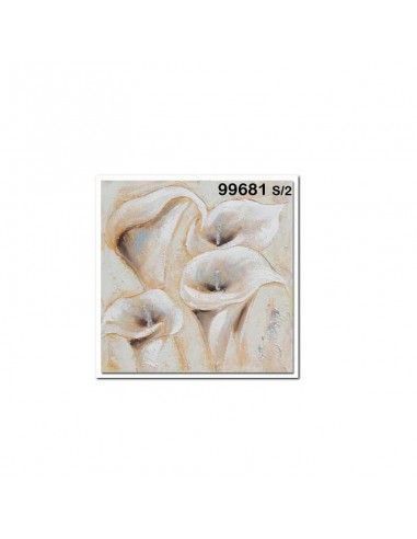CUADRO FLOR CALA SET DE DOS 50x50