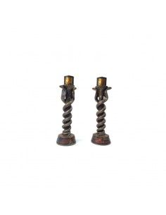 PORTAVELAS DOBLE COBRA EGIPCIO 59X21