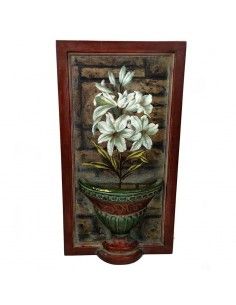 CUADRO JARRON SOBRE MADERA 60x32