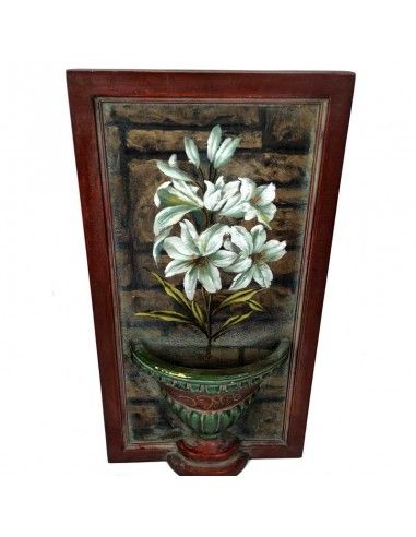 CUADRO JARRON SOBRE MADERA 60x32