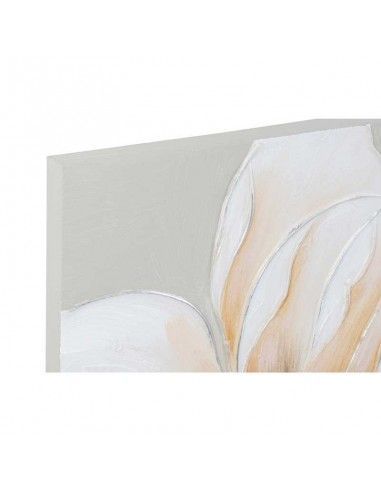 CUADRO FLOR BEIGE SET DE DOS 80x80