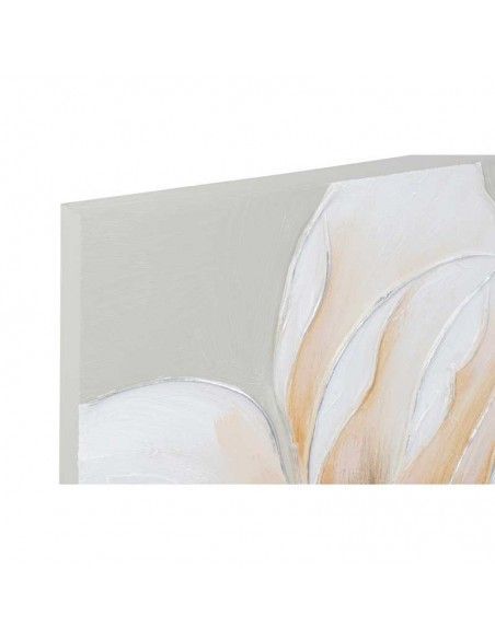 CUADRO FLOR BEIGE SET DE DOS 80x80