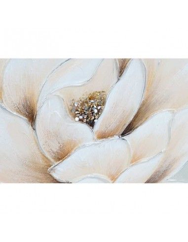 CUADRO FLOR BEIGE SET DE DOS 80x80