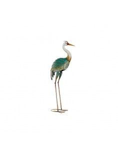 FIGURA GARZA BLANCA METAL 100x32 2