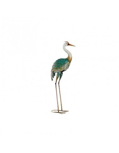 FIGURA GARZA BLANCA METAL 100x32