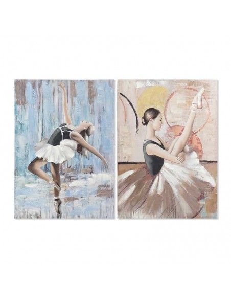 SET CUADROS LIENZO MUJER BAILARINA 100x70