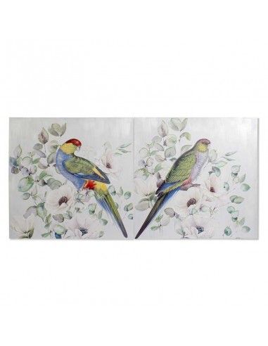 SET DE DOS CUADROS LORO PAPAGAYO 100x100