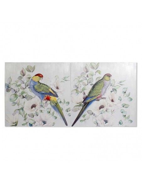 SET DE DOS CUADROS LORO PAPAGAYO 100x100