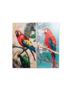 CUADRO LORO PAPAGAYO SET DE DOS 120x60