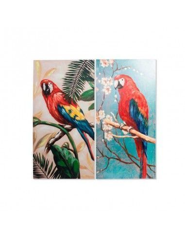 CUADRO LORO PAPAGAYO SET DE DOS 120x60