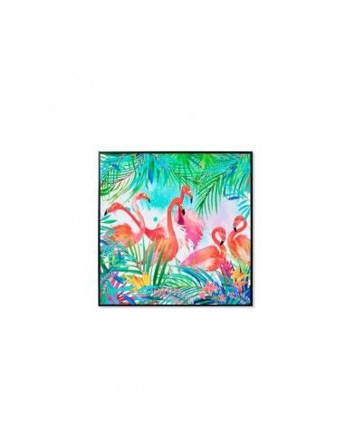SET CUADRO MODERNO DE FLAMENCO ROSA 82x82