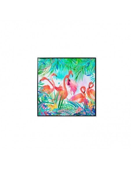SET CUADRO MODERNO DE FLAMENCO ROSA 82x82