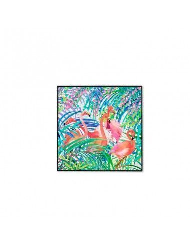 SET CUADRO MODERNO DE FLAMENCO ROSA 82x82