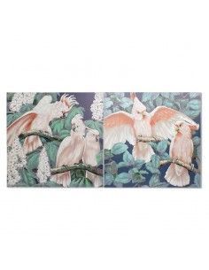 SET CUADRO LORO CACATUA 100x100