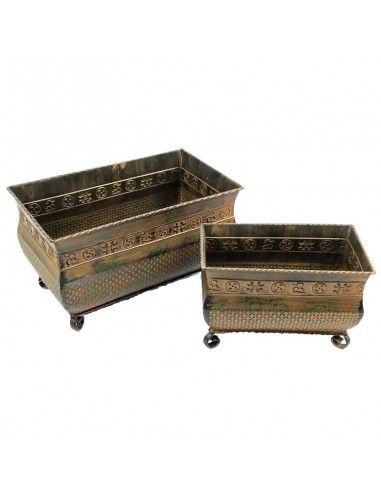 SET DE TRES MACETEROS DE FORJA