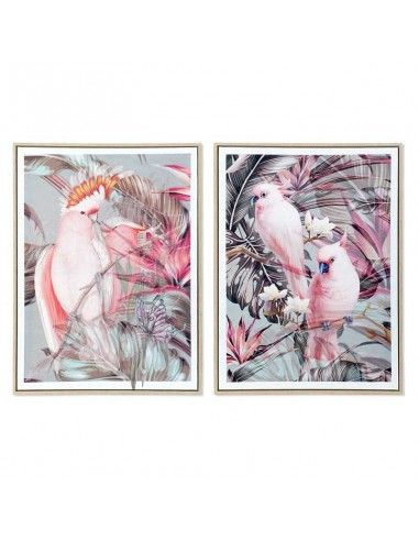 SET DE DOS CUADROS LORO CACATUA 60x60