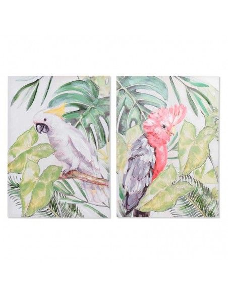SET DE DOS CUADROS LORO CACATUA 100x70